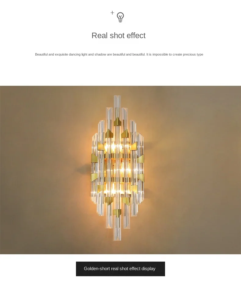 

zq Crystal Wall Lamp Aisle Light Luxury Lamp Bedroom Bedside Lamp Living Room Television Background Wall European Lamps