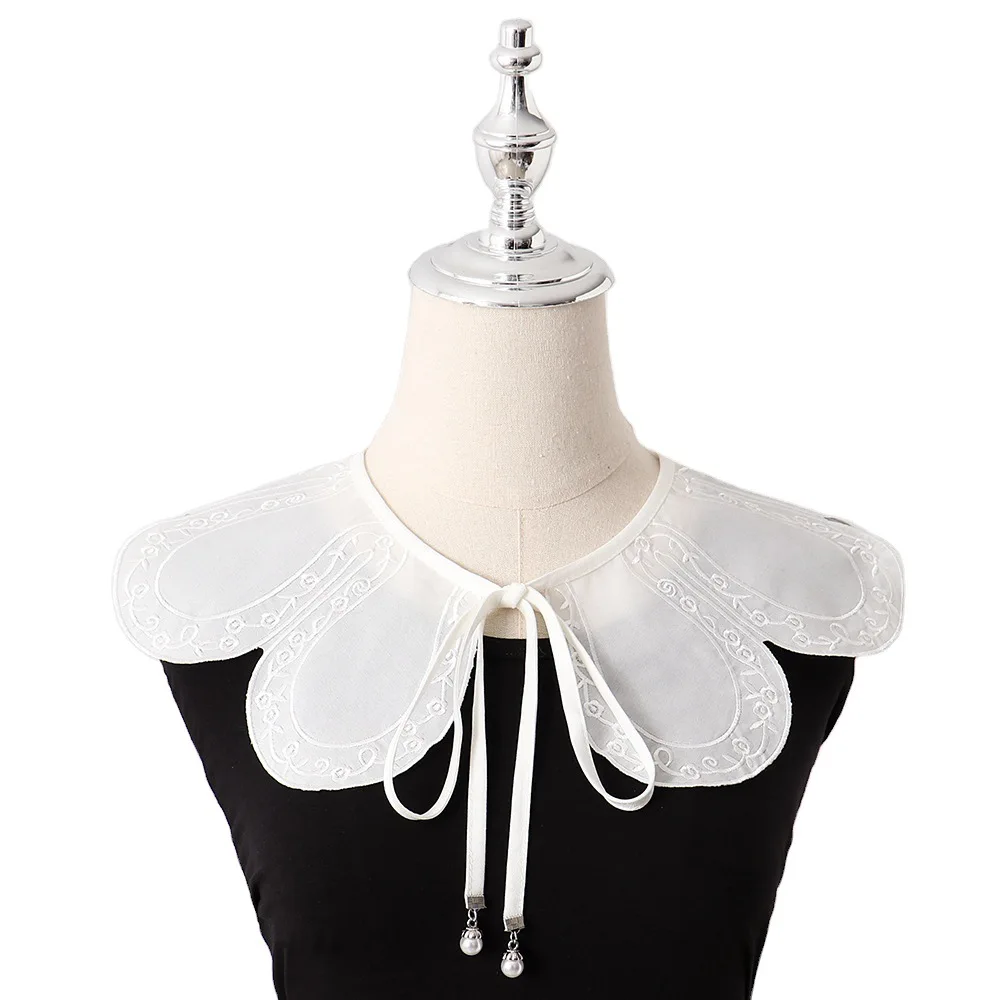 Linbaiway облакообразный воротник на плечо для женщин с цветочной вышивкой ложный