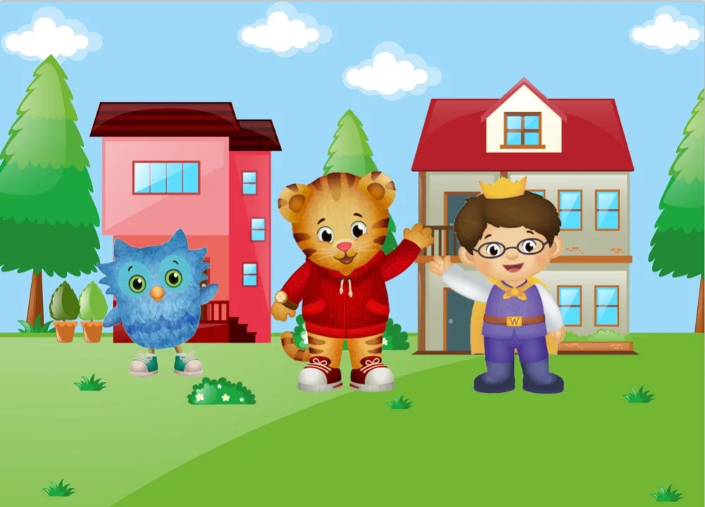 7x5 футов Даниэль Тигр район зеленый сад дом пользовательский фото студия фон