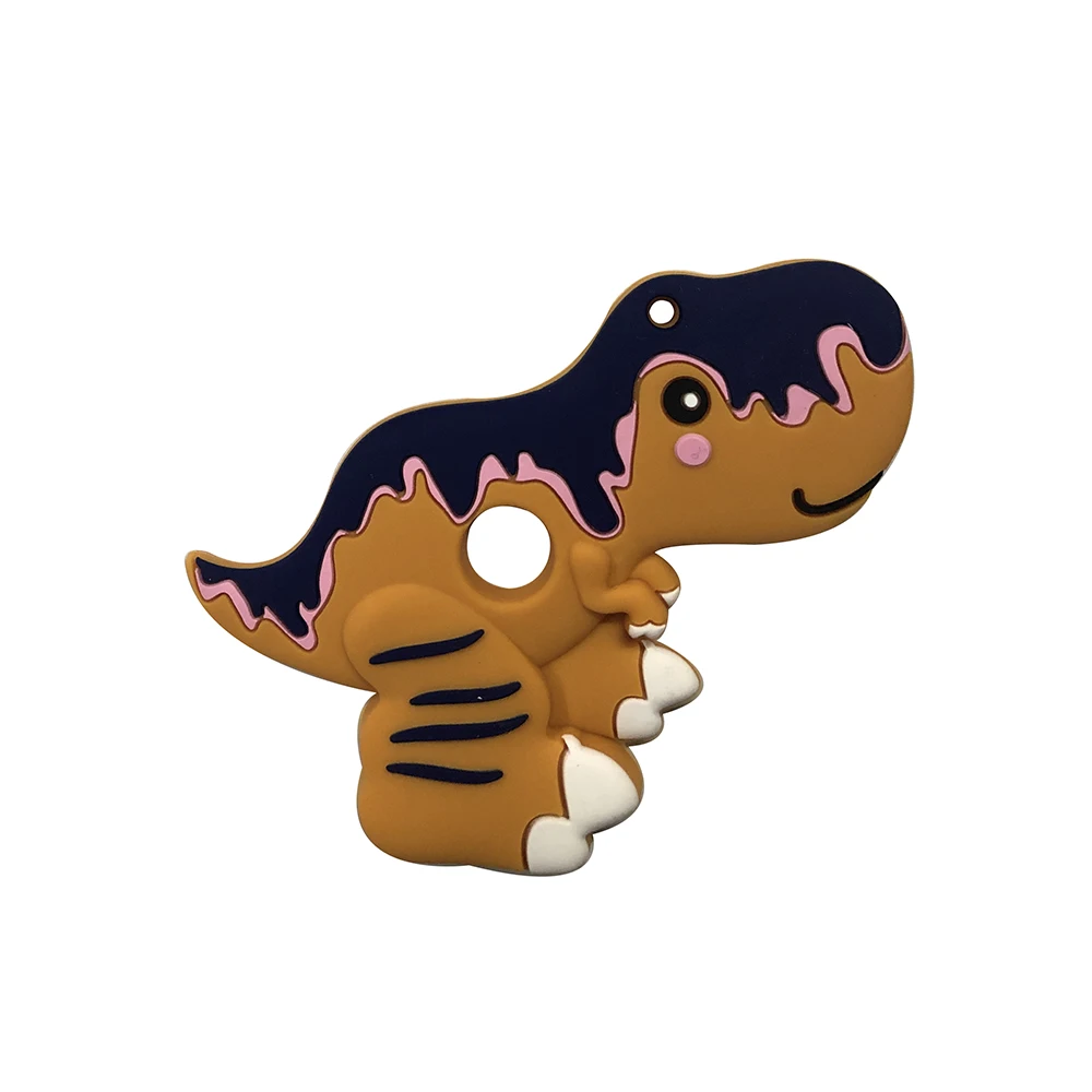 Mordedor de silicona de grado alimenticio para beb&eacute;, collar de dibujos animados para ducha, accesorios para chupete, dentici&oacute;n sensorial Oral-3