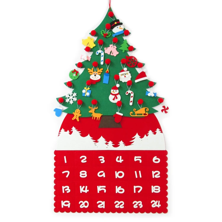 

New Year 2021 DIY Crafts Toys Felt Christmas Tree Snowman with Ornaments Fake Christmas Tree Kids Toy Xmas Party Decoration