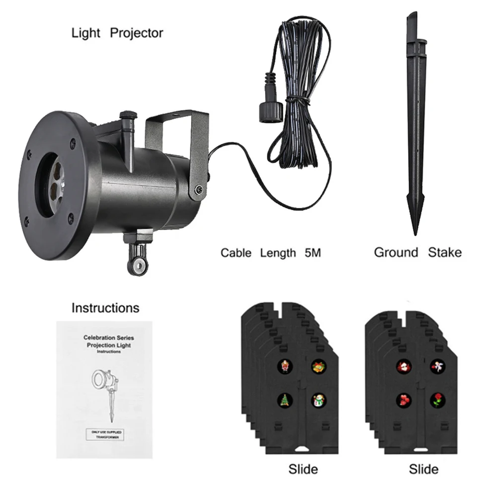 Светодиодные сценические огни 12 слайдов Рождественское украшение Проектор