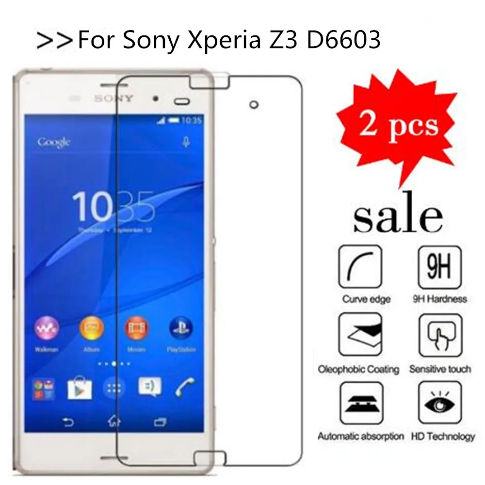 Защитное стекло для Sony Z3 2 шт. закаленное Xperia D6603 D6653 защитная пленка|Защитные