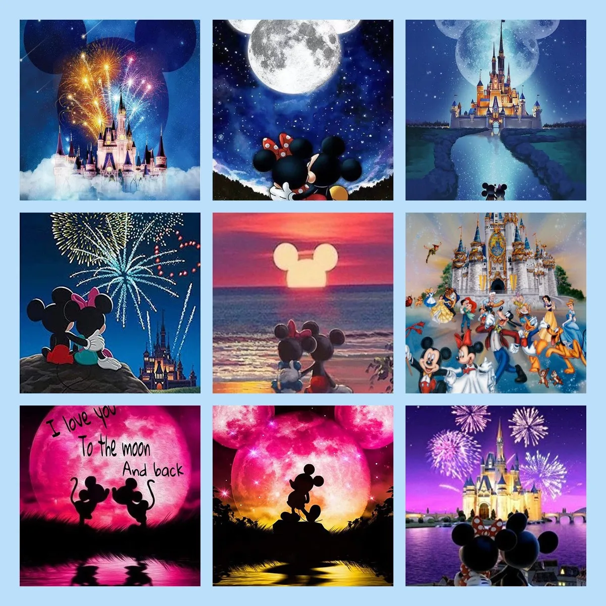 

Disney 5D Mickey Castle Diamond Painting Cross Stitch Kit Full Square/Round Embroidery Diamond Child Gift Home Decor