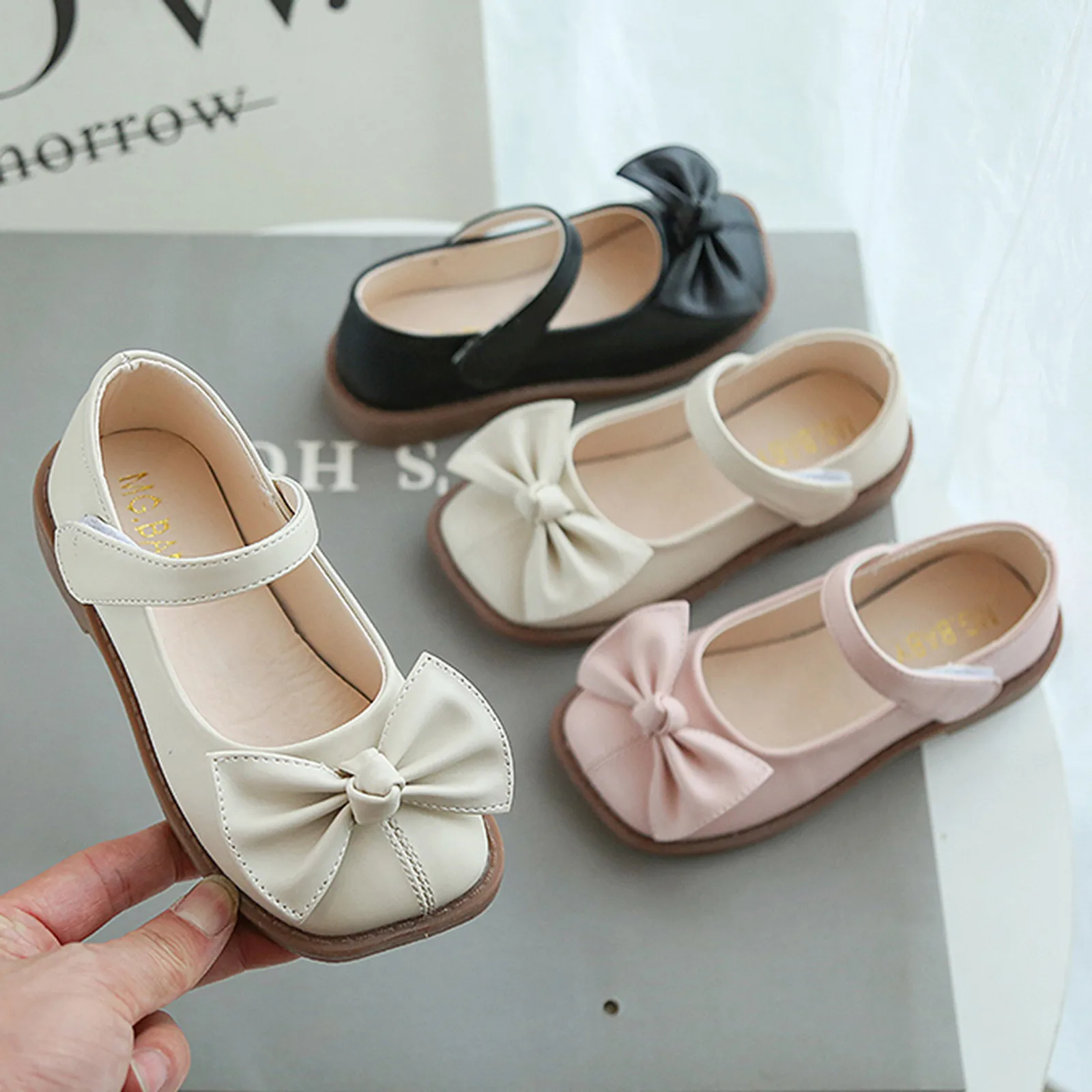 

Cute Baby Shoes Kids Children Girls Bowknot Princess Shoes Stage Soft-soled Non-slip Dance 2021 Factory Wholesale Baby Shoes 202