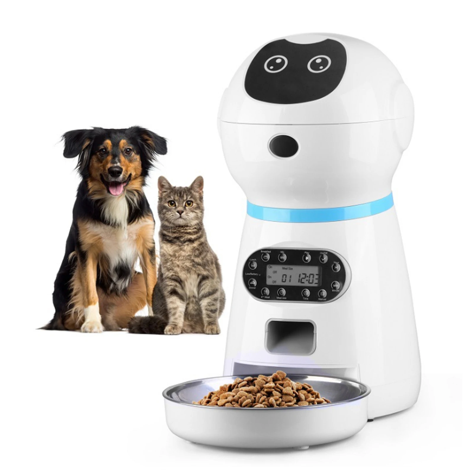 

3.5L Cat Automatic Feeders with 10S Voice Recorder Dog Smart Dry Food Dispenser Pet Bowls Pet Food Device Pets Feeders