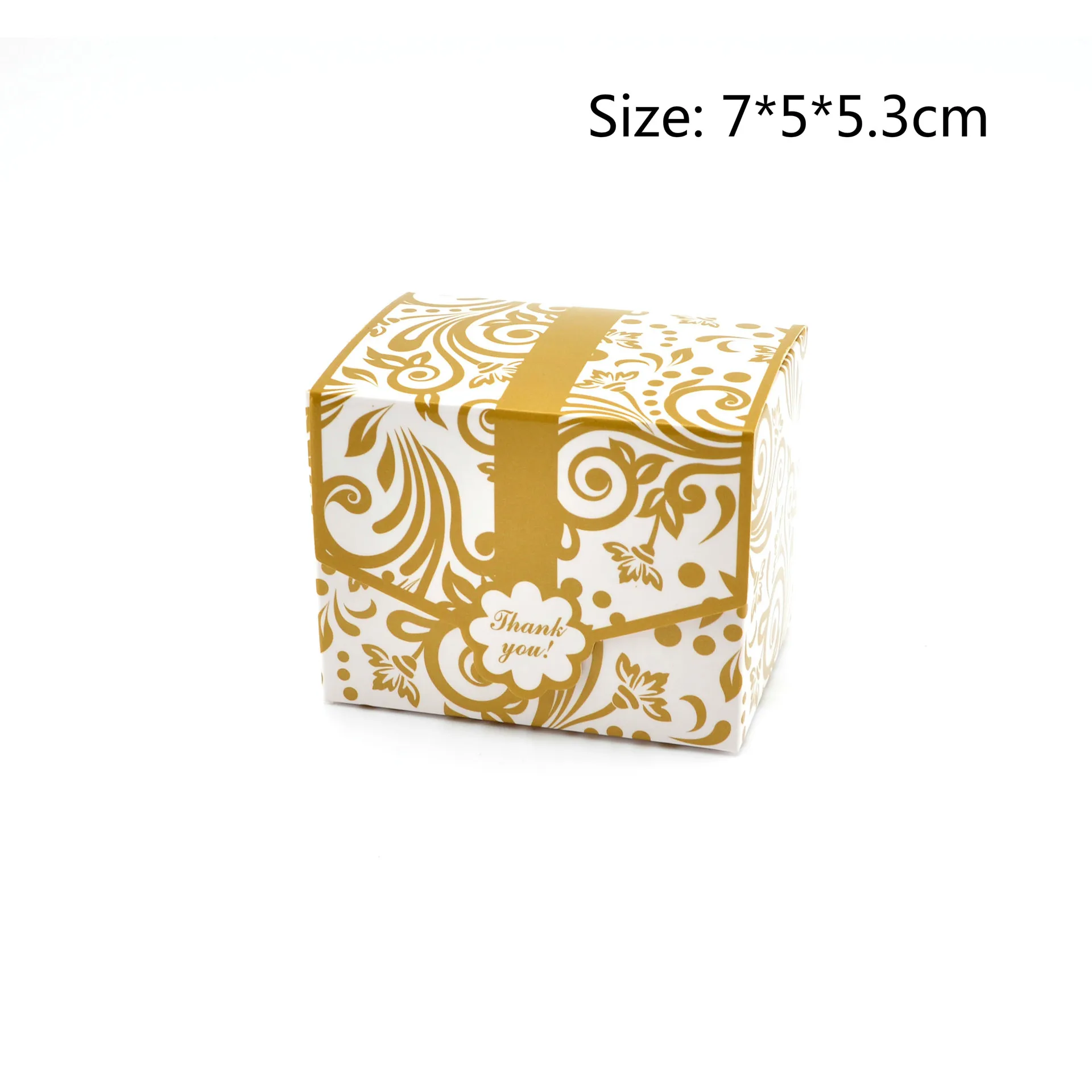 Свадебная коробка для сладостей с декоративным узором и спасибо Печатные