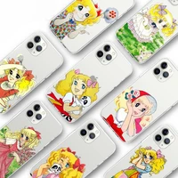 candy candy manga cartoon phone case transparent for iphone 13 12 11 x xr xs pro max mini 6 6s 7 8 plus se cover funda
