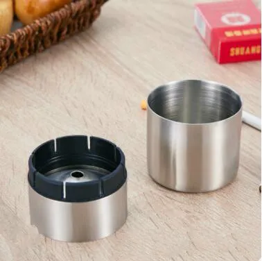 

Stainless Steel Car Ashtray Auto Cigarette Ashtray Ash Holder Creative Windproof Business Gift Car Car with Lid Ashtra ZM917