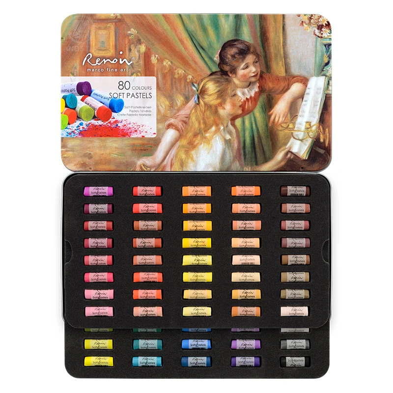 Marco Raffine 80/40 Colors Pastels Colored Chalk Drawing Andstal Hand-painted Pastel Pen Art Supplies for kid Crayon pastel