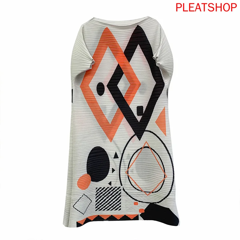 

MIYAKE Pleated 2020 Summer New Short-Sleeve Dress Fashion Slim Slimming Mid-Length Pleats Dresses Vestidos Summer Dress Shein