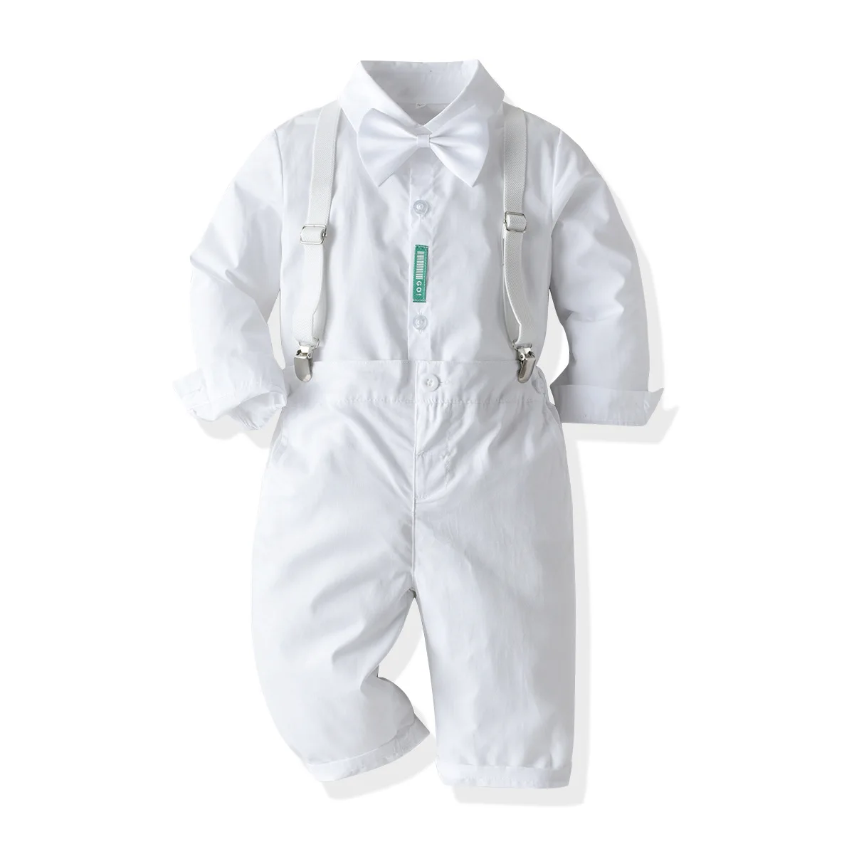 

Child Suit Boys College Bow Tie White Shirt +Bib Full Dress Two-piece suit Children Banquet Evening Dress