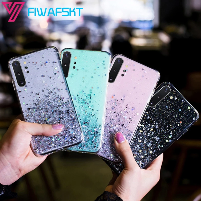 Блестящий Мягкий Кристальный чехол для Samsung Galaxy S10 S10e S20 Ultra S8 S9 Plus Note 10 Lite 8 9 TPU Bling Sky