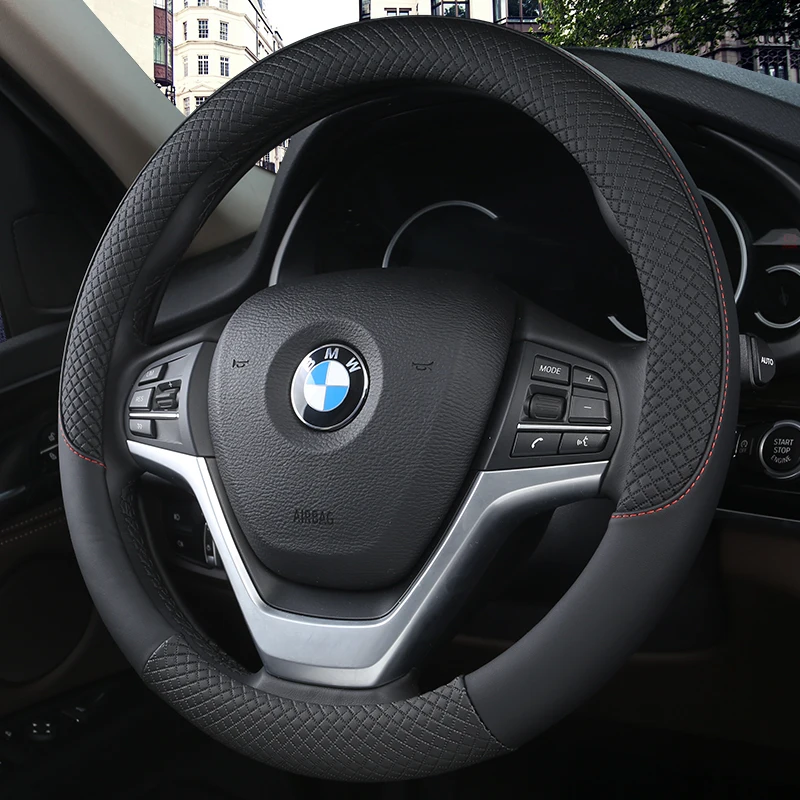 

Спортивный Противоскользящий кожаный чехол для рулевого колеса автомобиля защитный чехол для рулевого колеса