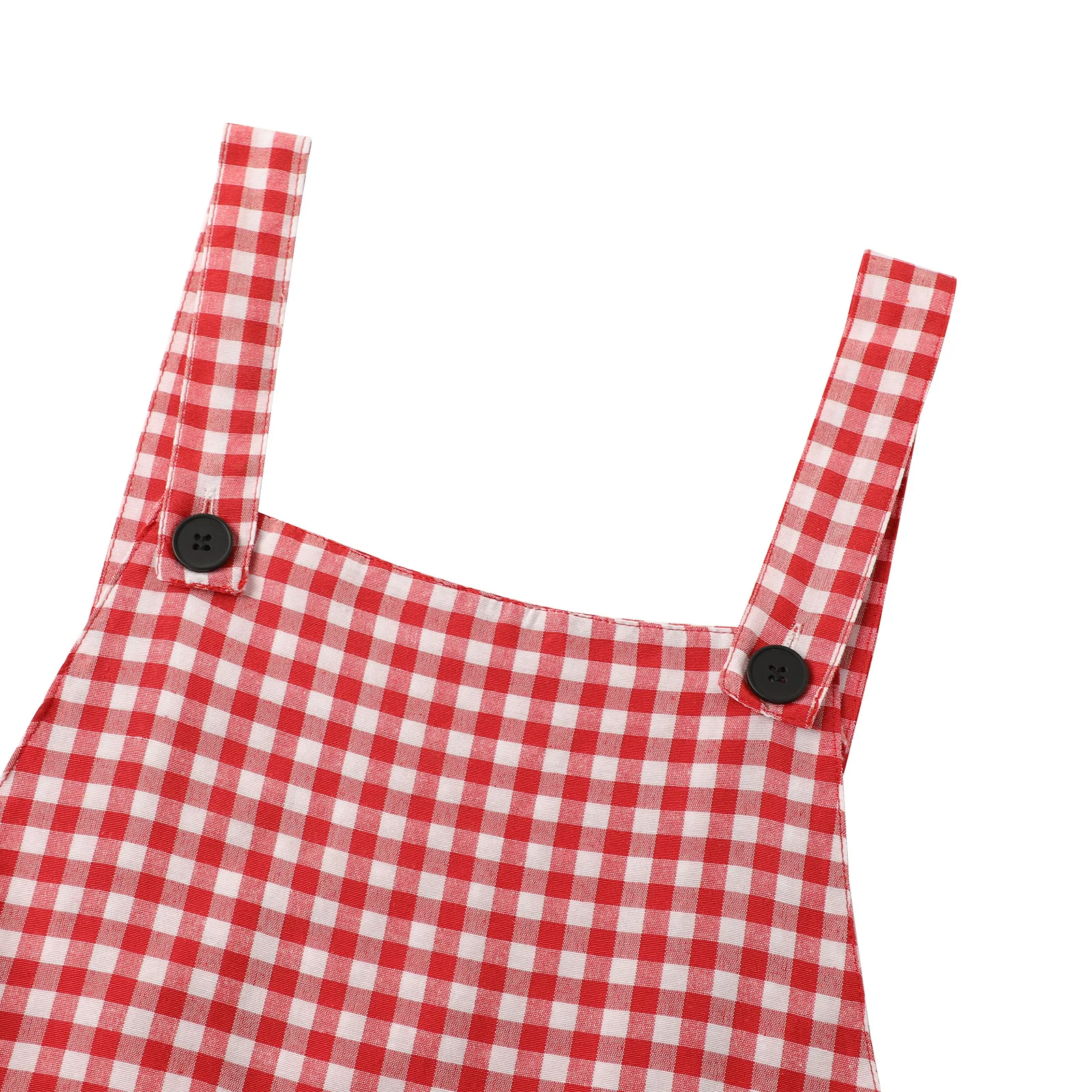 Женский свободный комбинезон клетчатый без рукавов с квадратным вырезом и