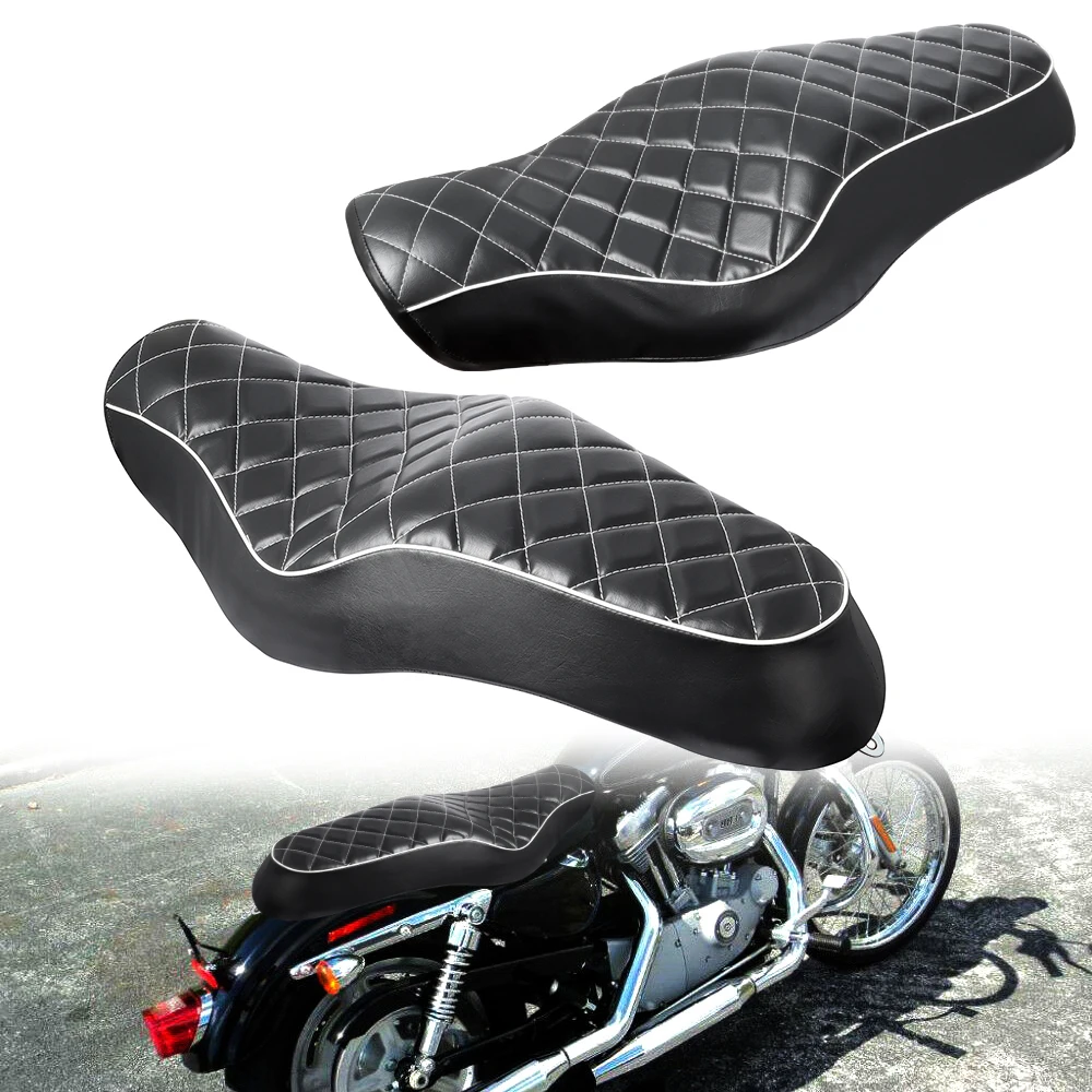 Черные подушки на сиденья мотоцикла для водителя + заднее ПАССАЖИРСКОЕ СИДЕНЬЕ