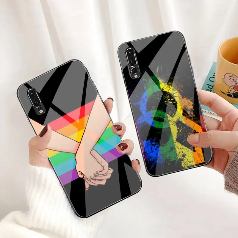 Радужный гей лесбиянок ЛГБТ гордость силиконовый черный чехол для телефона