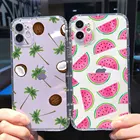Летние фрукты Краб арбуз кактус Альпака Чехол для мобильного телефона для iPhone 12 Pro 11PRO MAX 6s 7 8 плюс XS XR XS MAX ТПУ прозрачный чехол из ТПУ