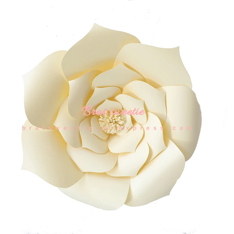 s2 ivory 30cm 30 см DIY бумажные цветы искусственные розы свадебный фон день рождения стены декорация праздничные украшения Цветы для настенного декора - Цвет: s2 ivory 30cm
