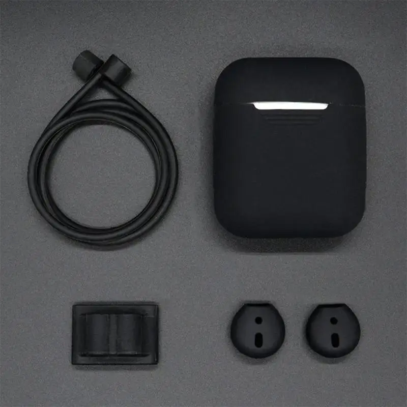 Для Airpods чехол 5 в 1 силиконовый Коробка для хранения практичный Износостойкий