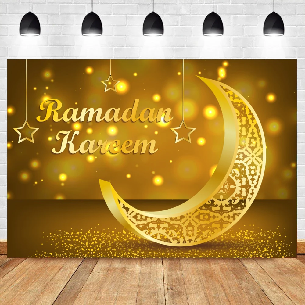 Laeacco Eid Mubarak мечеть Рамадан карем фонарь сцена портрет фотографические фоны