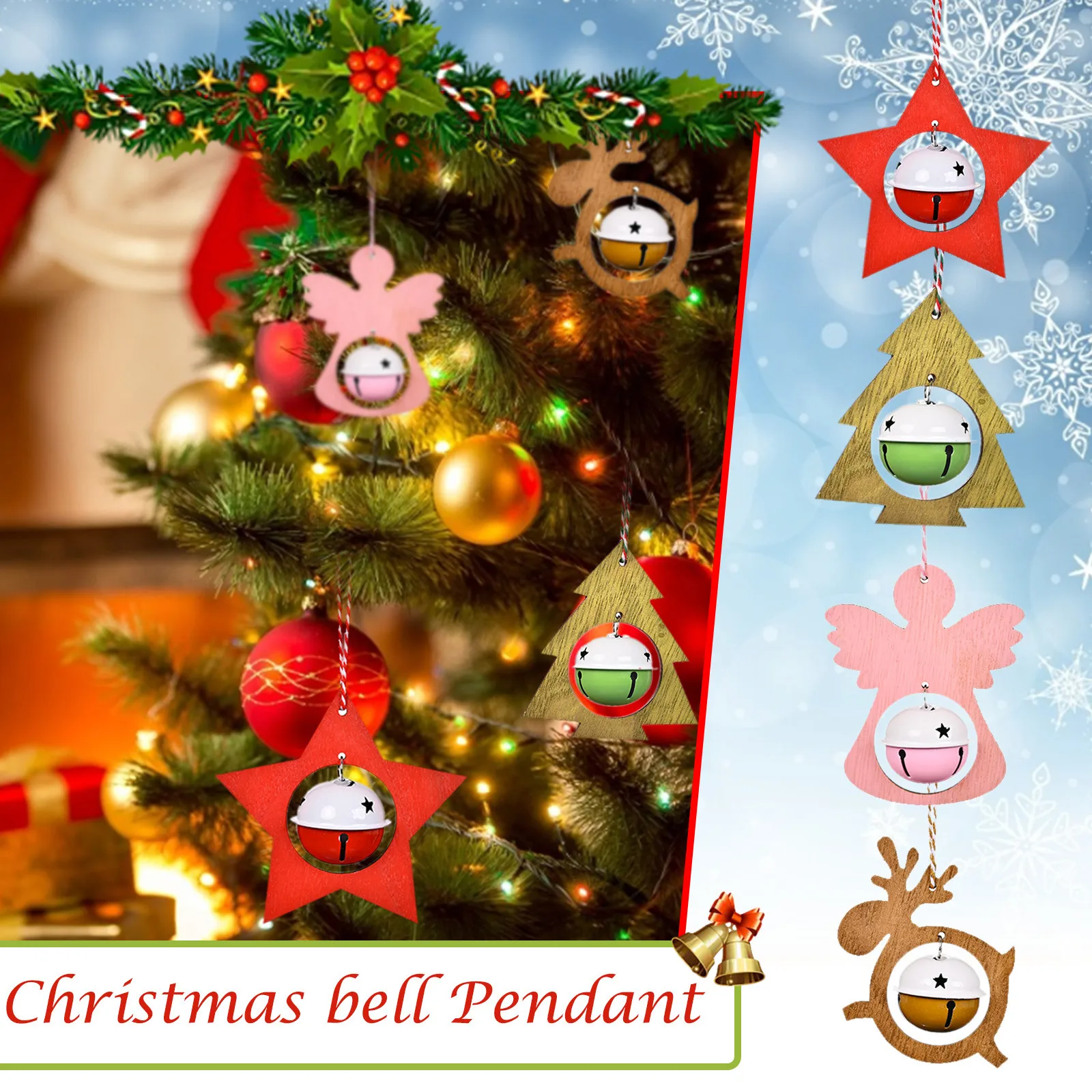 

Christmas Decorations Props Christmas Tree Pendants Santa Claus Bell Decoration Pendant Christmas Home Decoration Xmas Navidad
