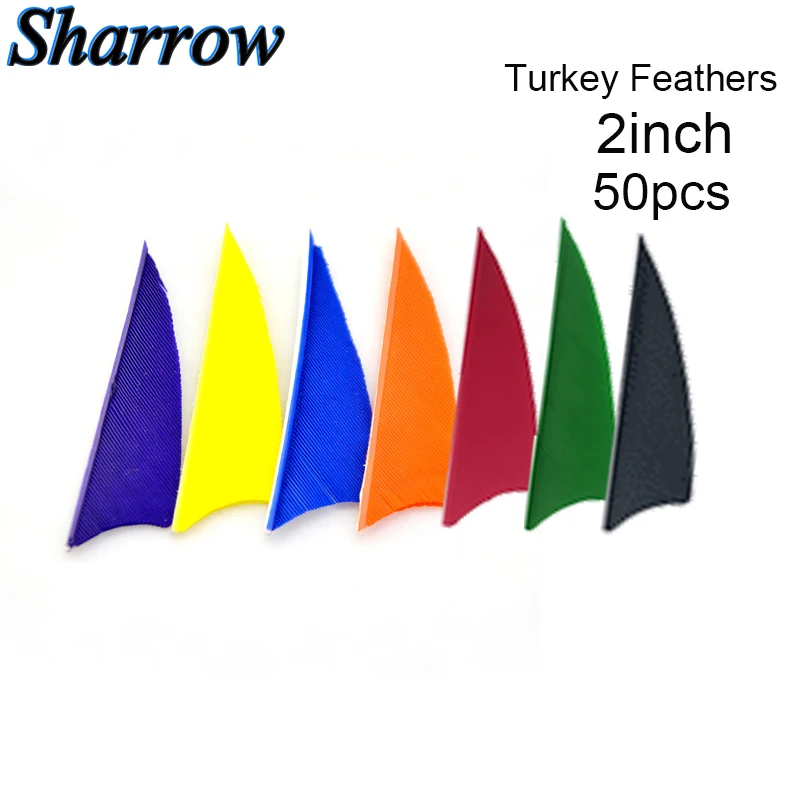 

50 2Inch Turkey Feathers Archery Arrow Feather Vanes DIY Arrow Fletching For Compound Recurve Bow Hunting Shooting Accessories