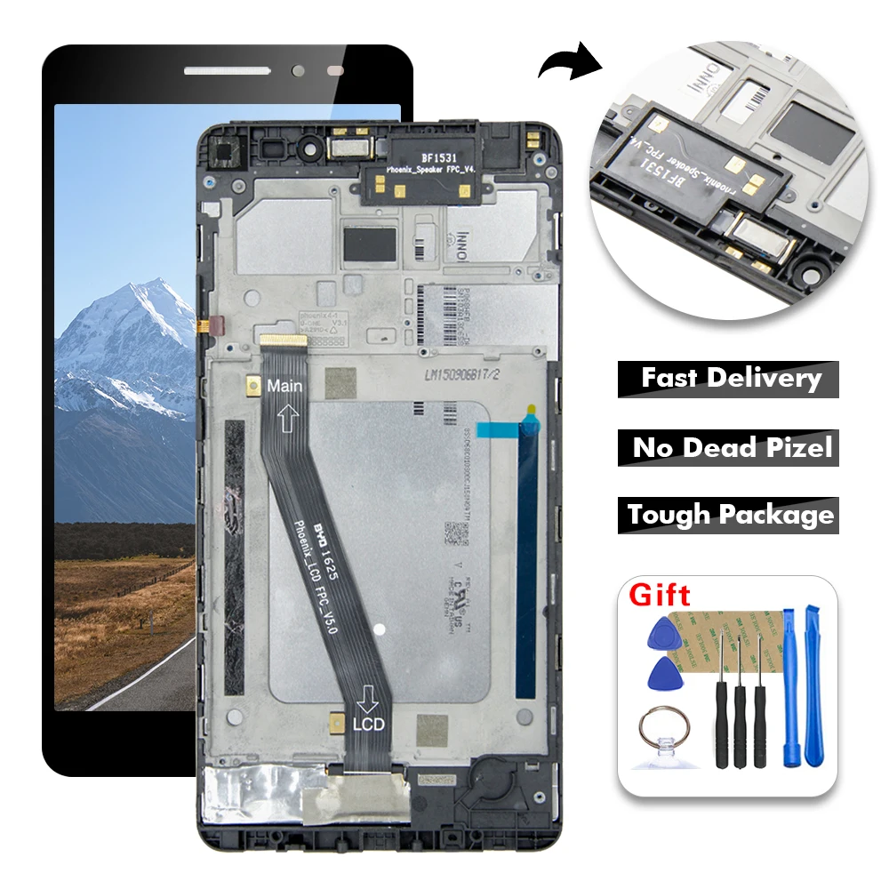 Для Lenovo Phab Plus PB1 770 770N 770M LCD дисплей сенсорный экран дигитайзер стекло в сборе +