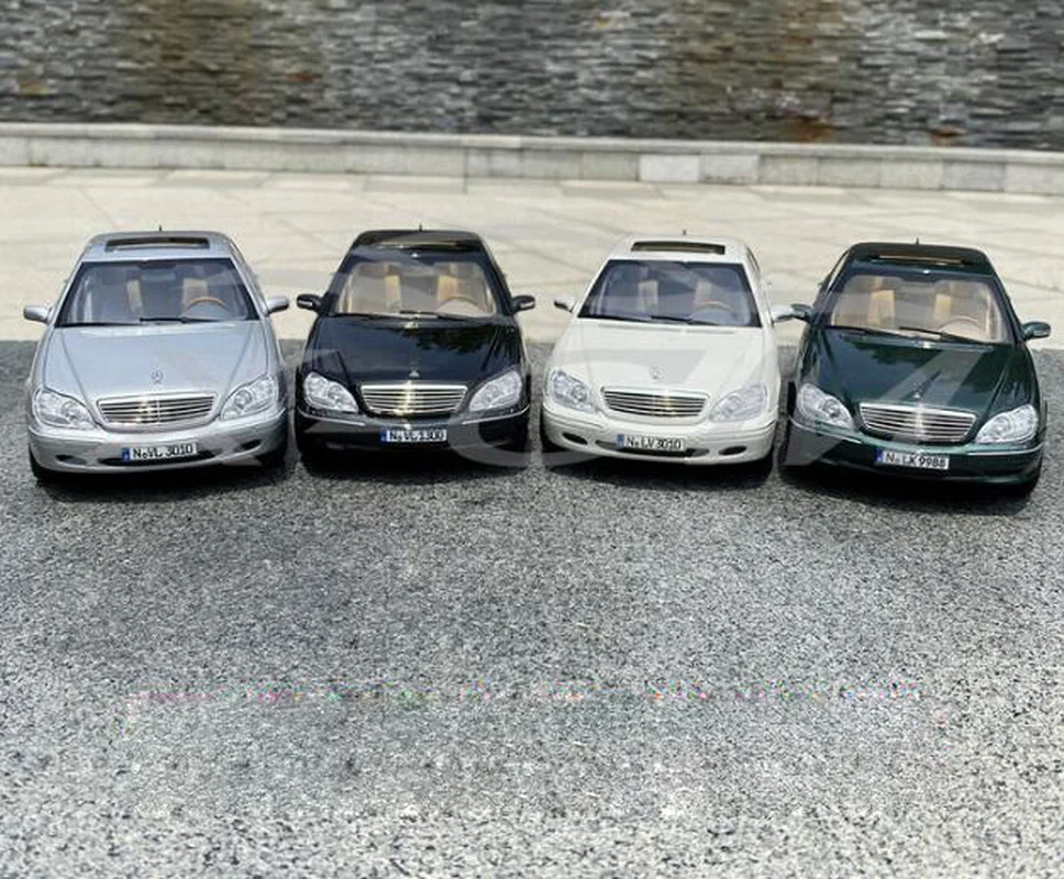 

1/18 For Benz S600 1998 S CLASS W220 Norev Metal Diecast Model Car Toys Boys Gifts Display Collection Black/White/Silver/Green