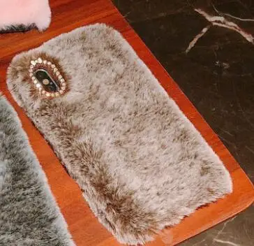 Brown Kuutti Squishy роскошный Пушистый Плюшевый Меховой чехол для телефона для iPhone 6 6s 7 8 Plus X XR XS Max смарт-чехлы для iPhone 11 - Цвет: Brown