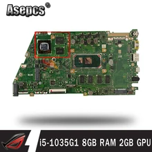 X521JQ original mainboard W/ i5-1035G1 8GB RAM 2GB GPU For ASUS X521 X521J X521JQ laptop motherboard mainboard tested full 100%