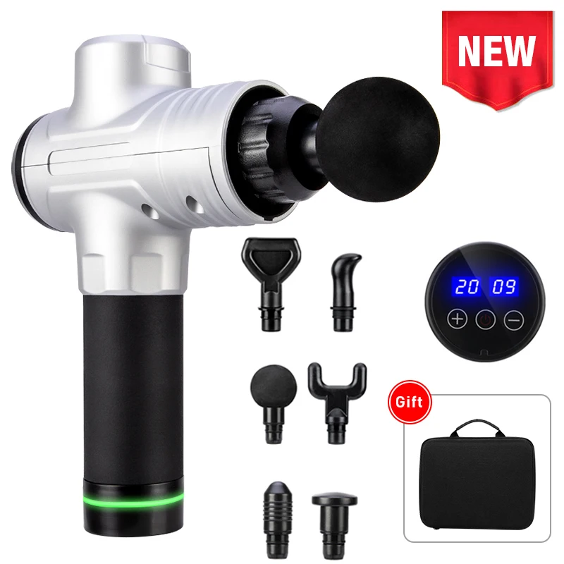 Пистолет для глубокого массажа мышц с ЖК экраном Регулируемый стимулятор EMS