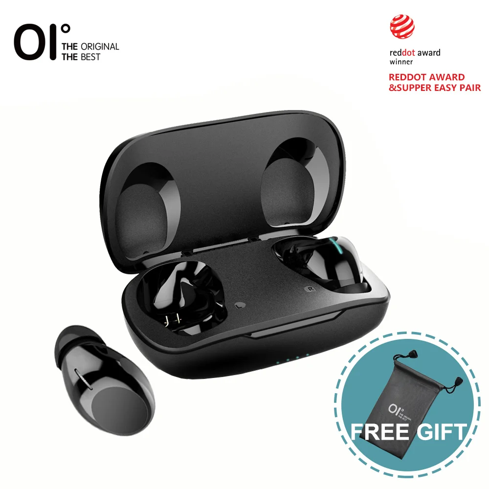 OI Teno-SIX True Wireless Earphones Bluetooth 5.1 Red Dot Award 6H Playback Touch Control with Volume Control-Black&White