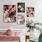 Пионовые цветы Hd, домашний декор, цветочный ботанический постер, цветы, листья, настенное искусство, холст, модульные картины без рамки, для гостиной