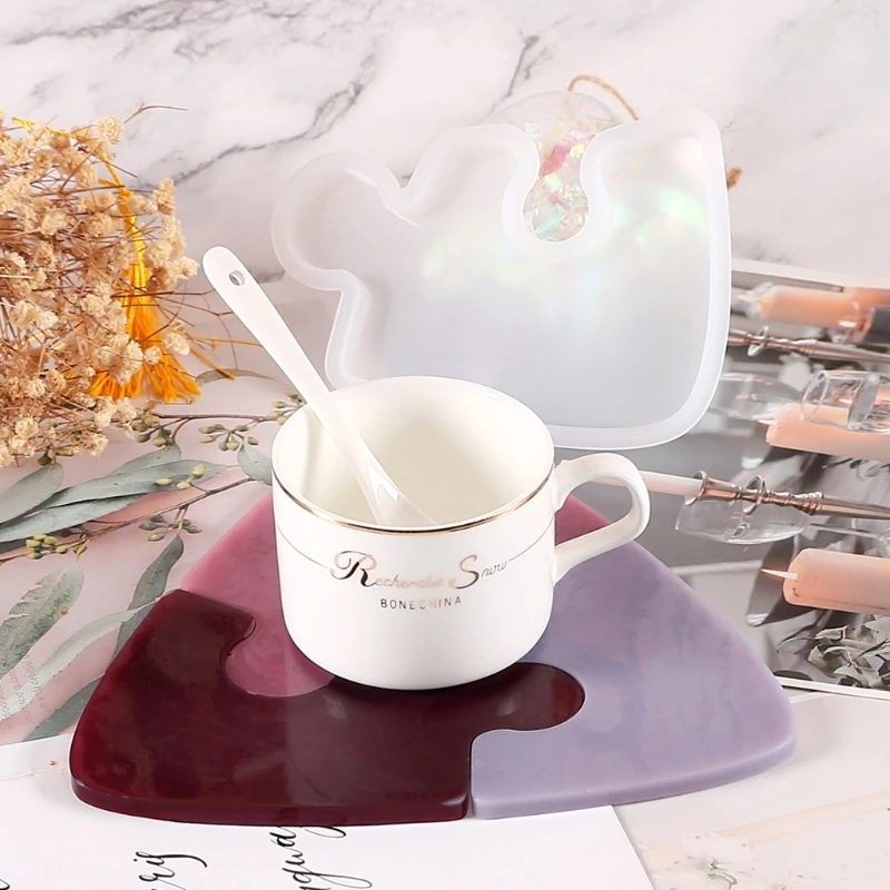 

Coaster Epoxy Resin Casting Silicone Molds DIY Jigsaw Puzzle Mold Craft Tools