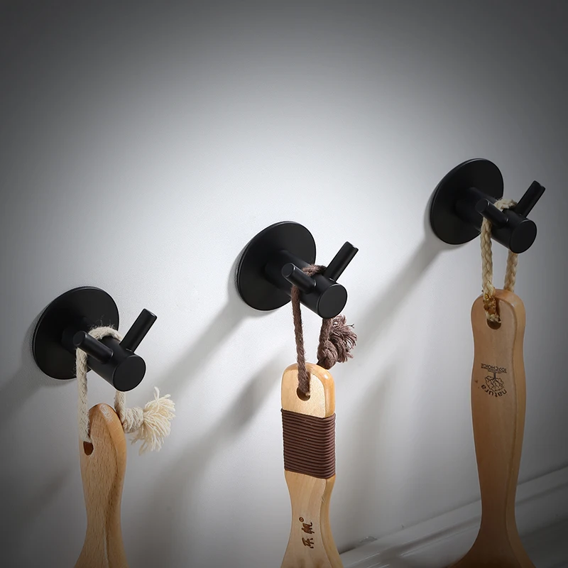 Черные крючки для ванной комнаты кухни настенный крючок из нержавеющей стали