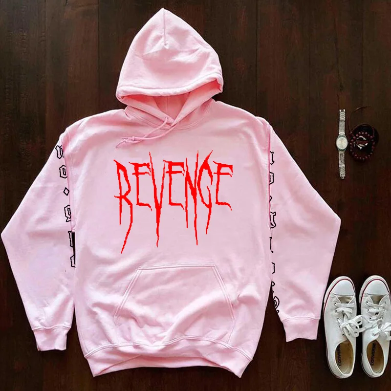 Pkorli Revenge No Glory Толстовка Womene Black Tumblr Вдохновленный эстетической анти социальных бледно пастельные гранж эстетические толстовки - Цвет: Розовый