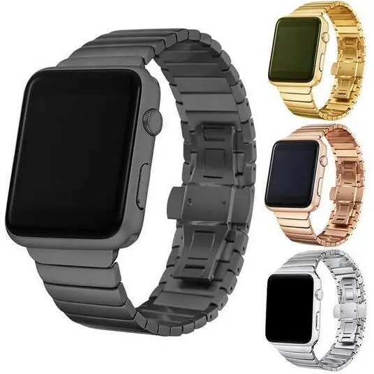 

Stainless Steel Butterfly Buckle Wristband for IWatch 5 40mm 44mm Link Bracelet Strap 38mm 42mm for Apple Watch Band 4 3 2 1