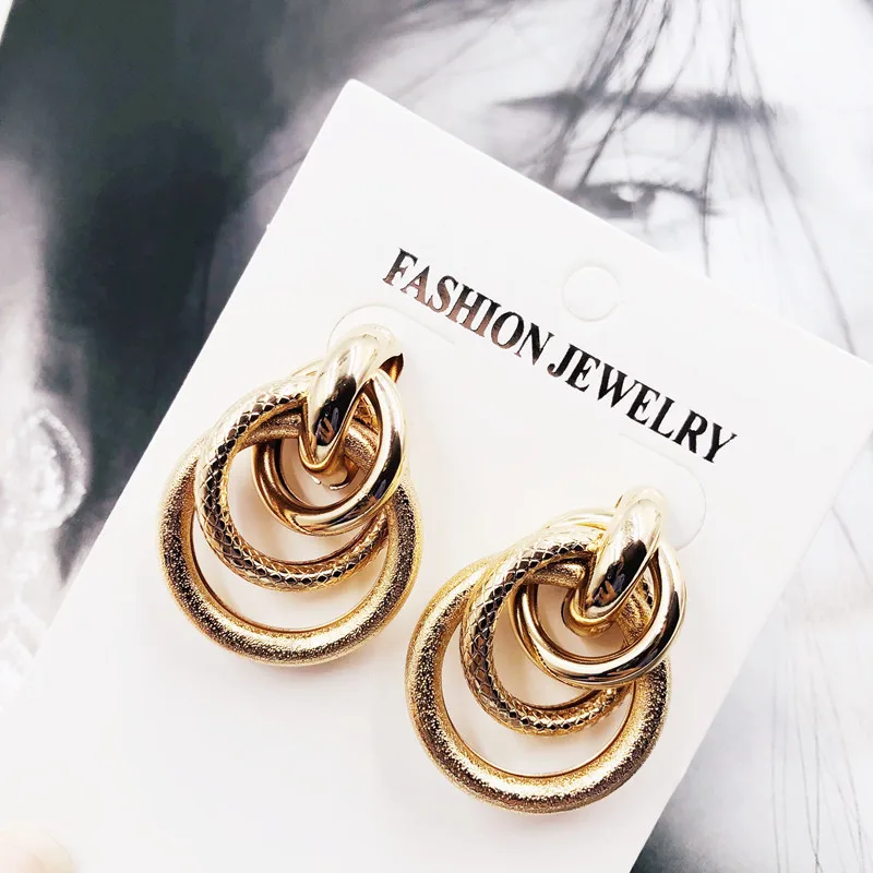 Европейская и американская мода кулон серьги личности ретро большие аксессуары