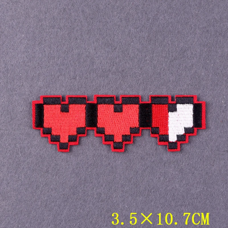 Термоклейкие нашивки Pixel Heart для одежды наклейки на рюкзак одежду видеоигр аниме