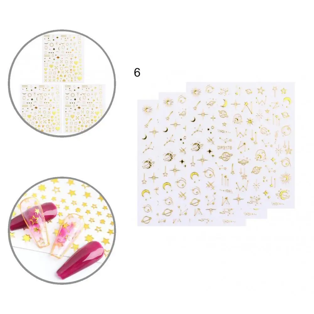 

Luxury Paper Adhesive Sliders Colorful Nail Transfer Stickers for Girl
