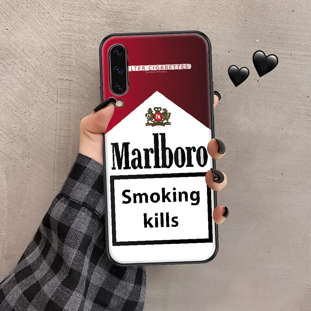 

Fashion Cigarette Box Brand Phone case For Samsung Galaxy A 3 5 7 8 10 20 21 30 40 50 51 70 71 E S 2016 2018 4G black luxury