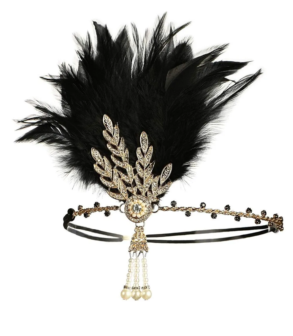 

1920s feather headdress and Gatsby dance party wedding headdress