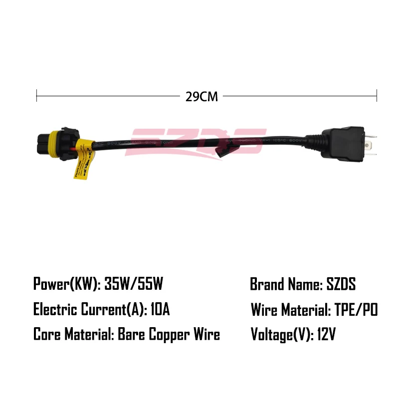 SZDS Bi Xenon 35 Вт 55 Вт H4 12 В 2 шт кабельный жгут для H4 9003 Hi/Lo Bi-лампы Xenon HID проводки контроллеры Play and plug
