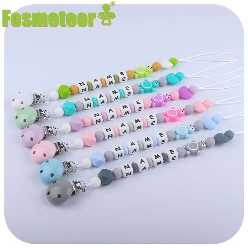

Fosmeteor Baby Pacifier Chain Holder Dummy Chain Eco Sea Turtle Teether Beads Chewing Shower Teether Toys Personalized Gifts