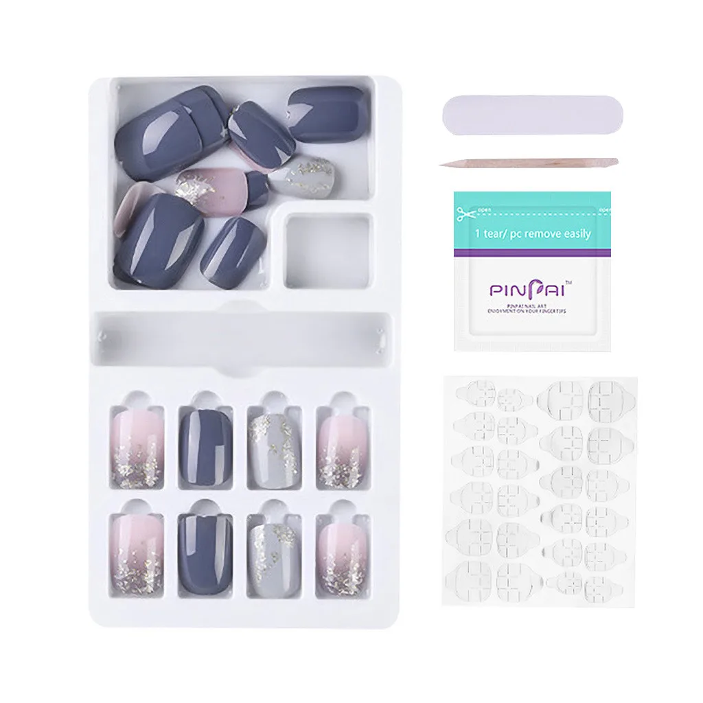 24 шт Искусственные ногти Пресс на большие расстояния балетки очень многоразовые