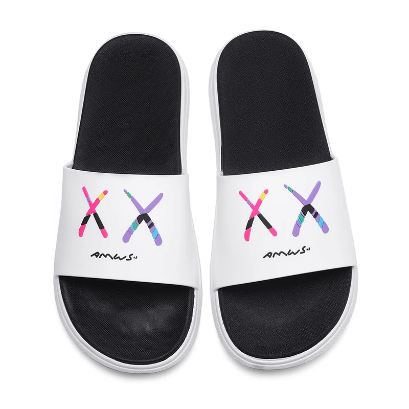 

Unisex Slippers Women Men Flat Sandals Cartoon Style Casual Slides Outdoor Beach Shoes Big Size 35-46 Flip Flops Women