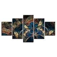 5 pieces abstract flower diamond painting mosaic diamond set embroidery rhinestones full square round drill 5d home wall art 5pc
