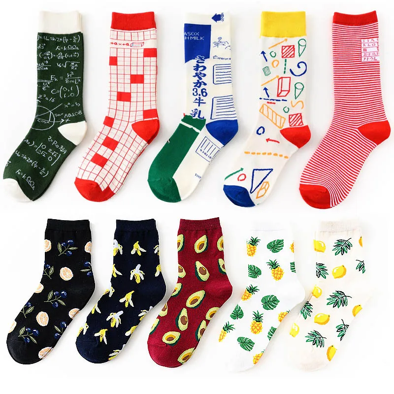 Женские носки Мультяшные уличные скейтборд каваи веселые счастливые