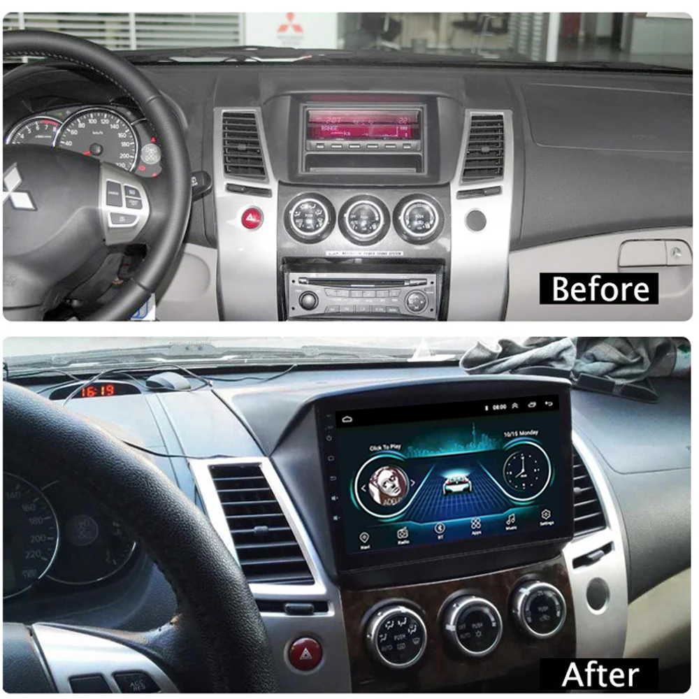 Автомобильный мультимедийный плеер easteregg для Mitsubishi Pajero Sport L200 Triton 2008 2016 2 Din 9